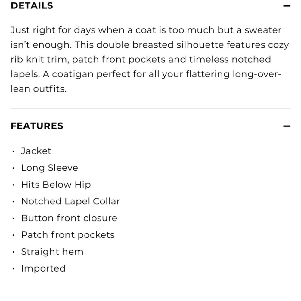 Talbots Navy Double Breasted Duster Cardigan With… - image 6